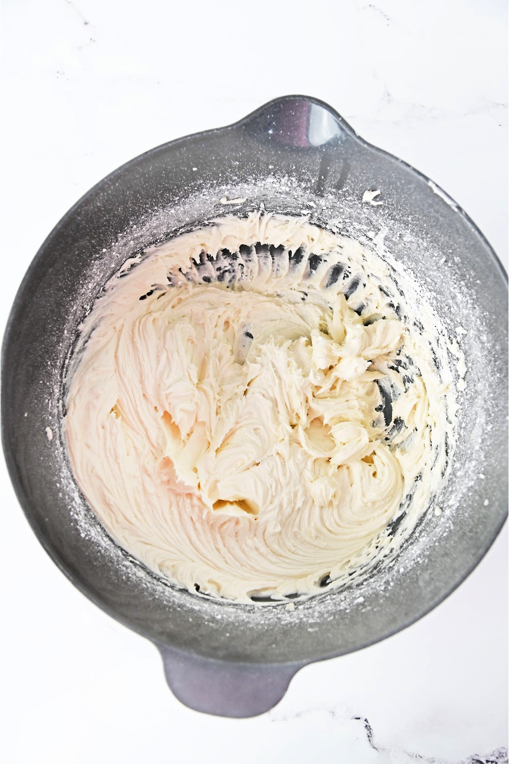 butter cream frosting add in gradually powder sugar.