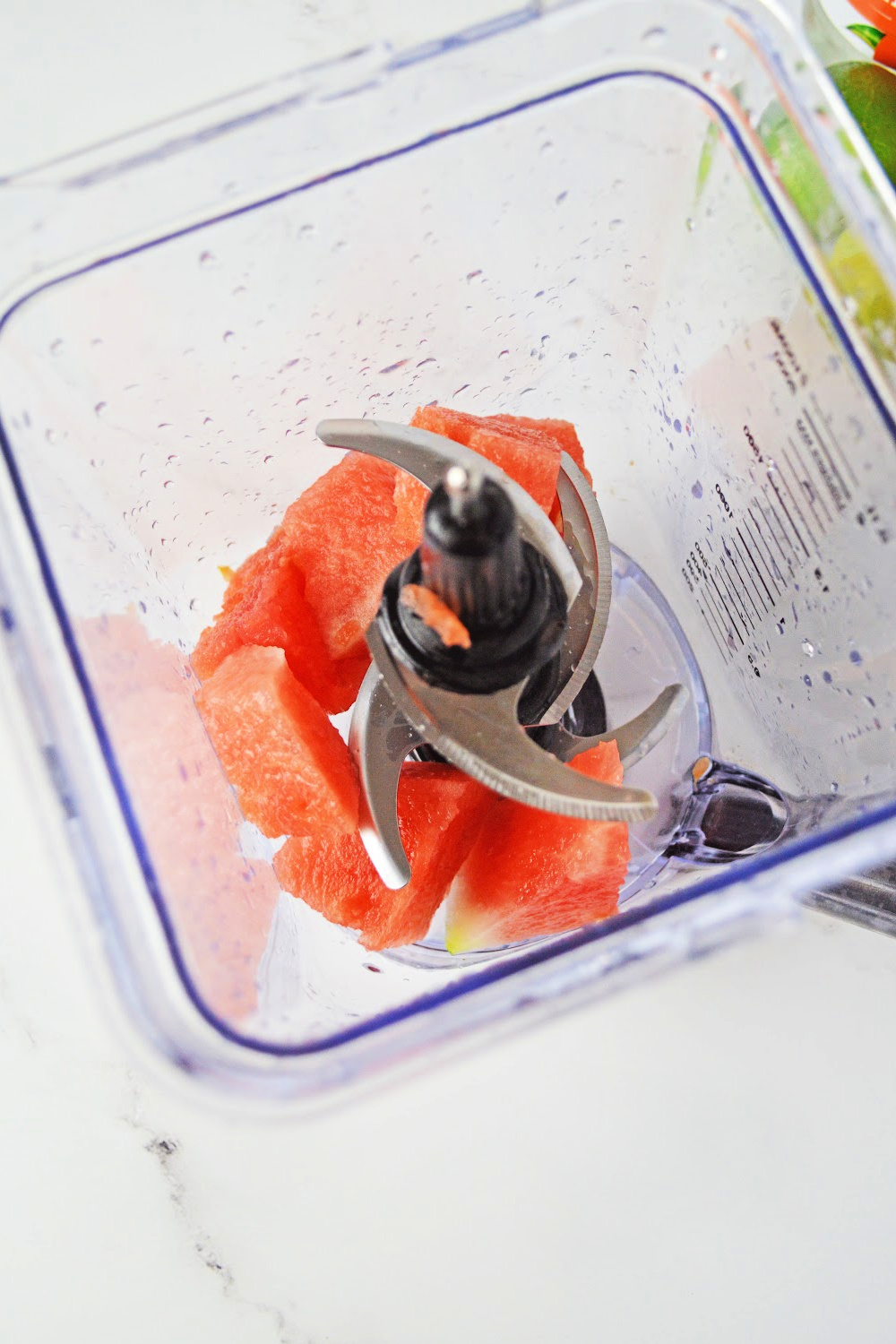 watermelon in a blender to puree.