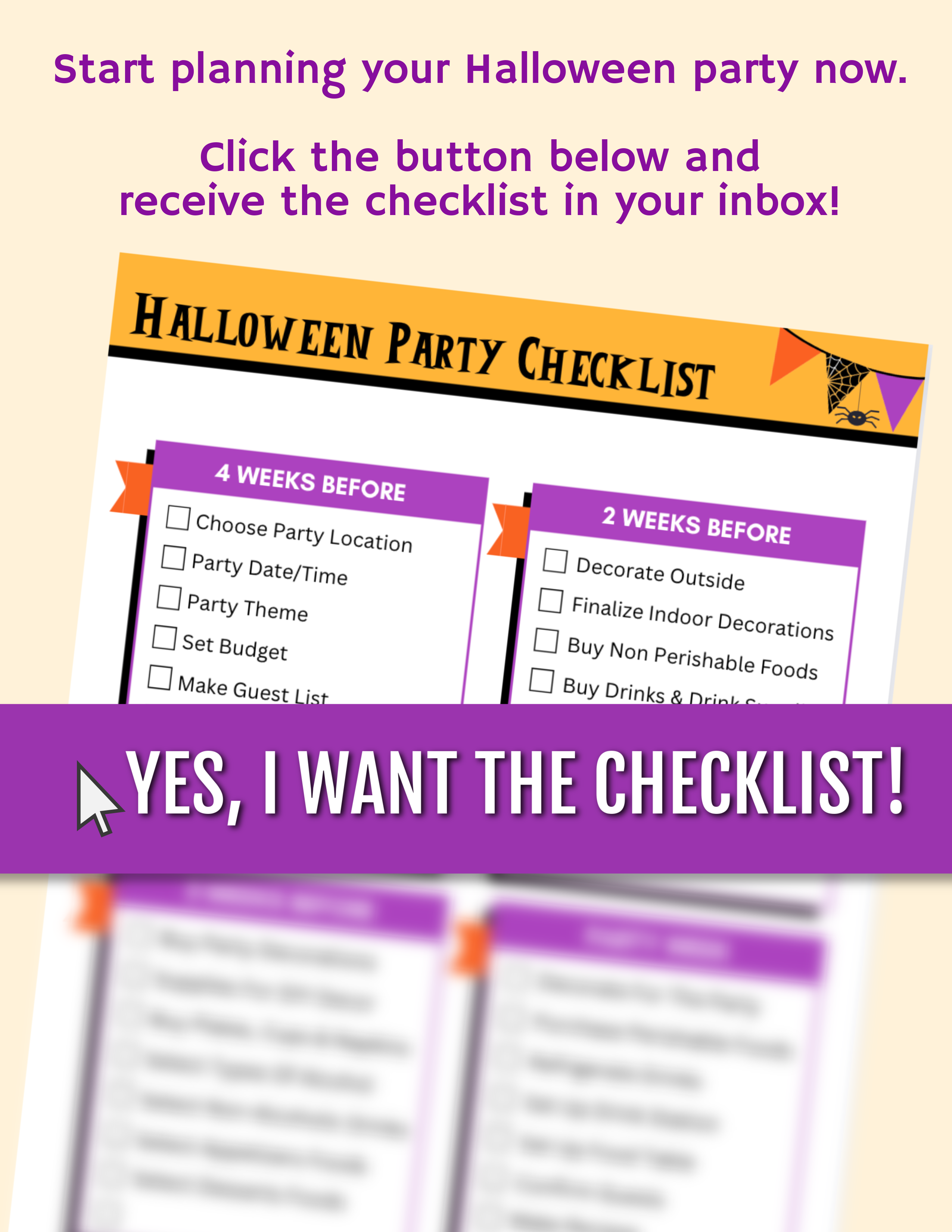 free printable Halloween party checklist