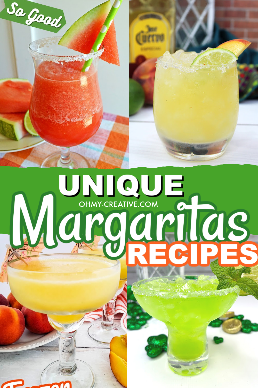 A collage of creative margarita cocktail recipes