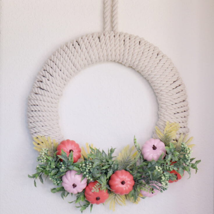 Image for Fall Wreath with Rope and Pumpkins