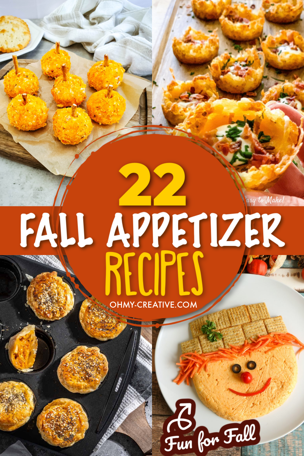 pin image that reads 22 fall appetizer recipes