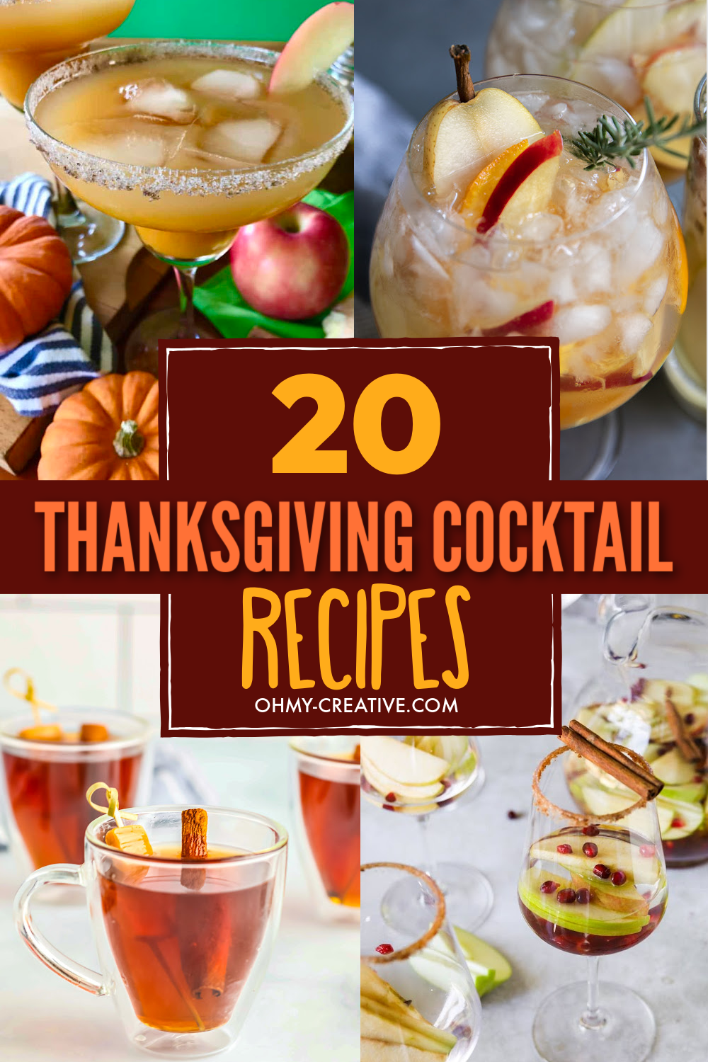 A collage of the best Thanksgiving cocktail recipes