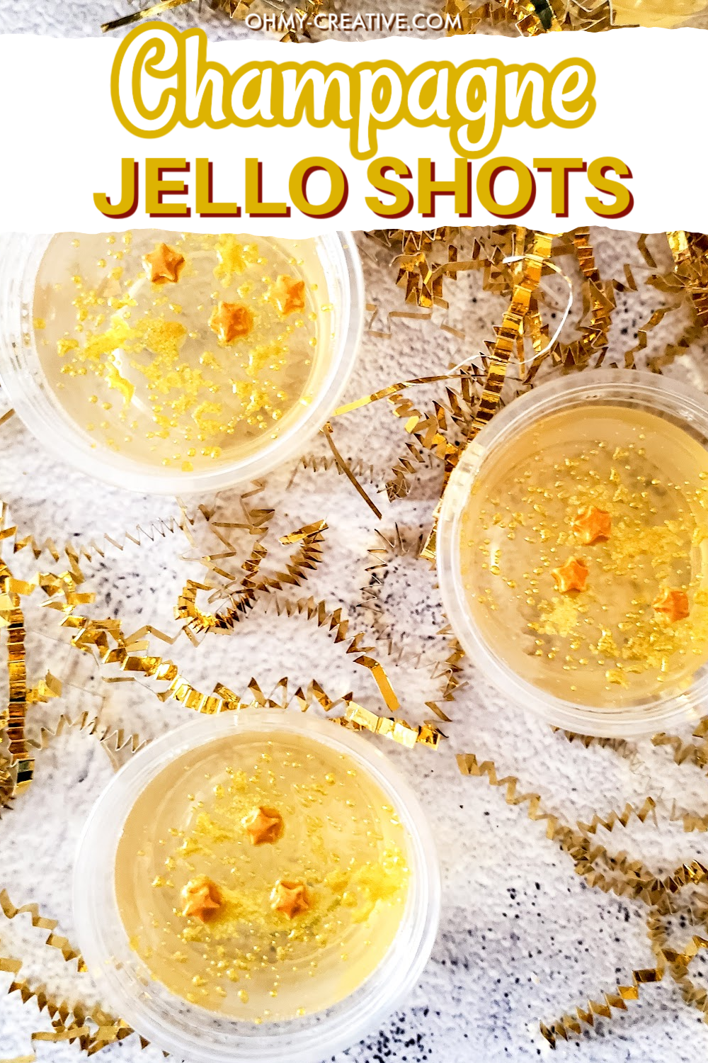 Bubbly, sparkly, and so much fun, champagne jello shots are perfect for all kinds of parties (especially New Year's Eve).