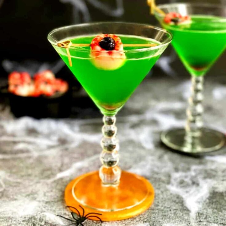 Image for Green Halloween Lychee Gin Cocktail 