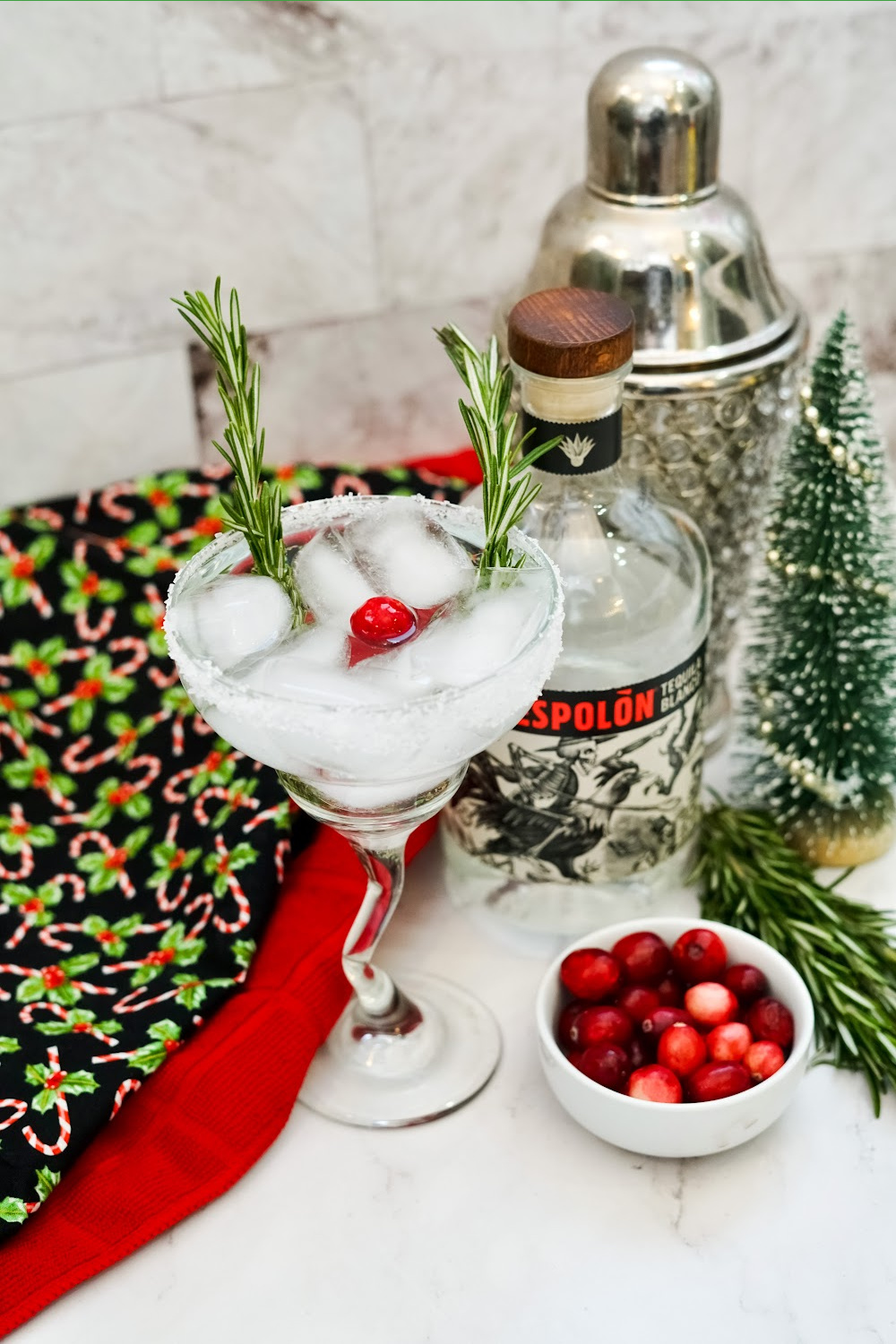 A margarita decorated to look like Rudolph for Christmas parties.