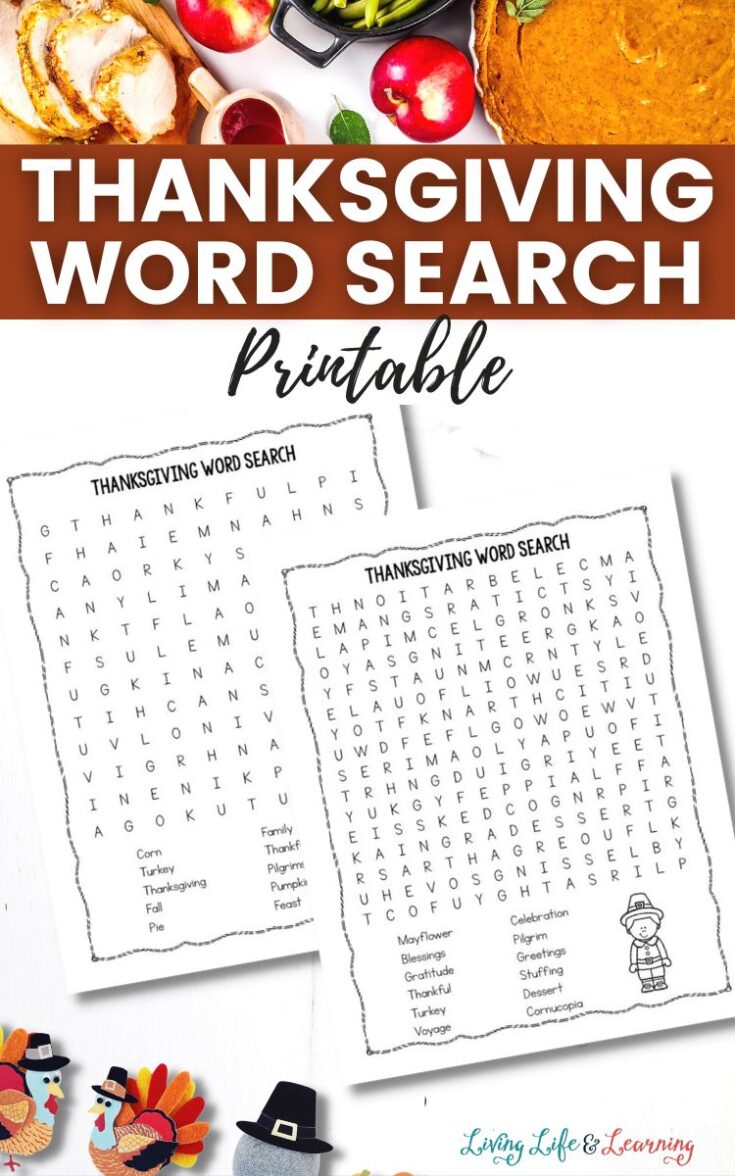 Image for Thanksgiving Word Search Printable