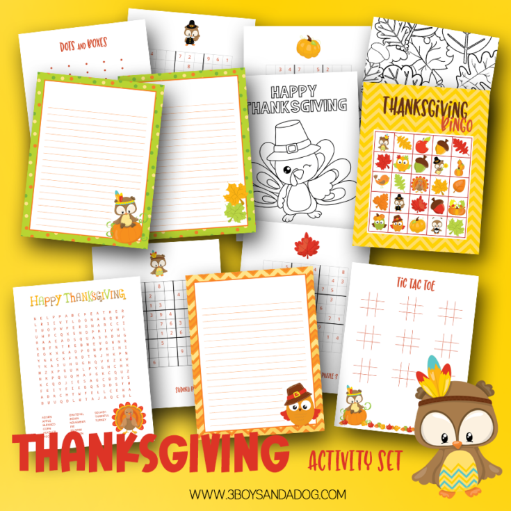 Image for Thanksgiving Printable Activity Set