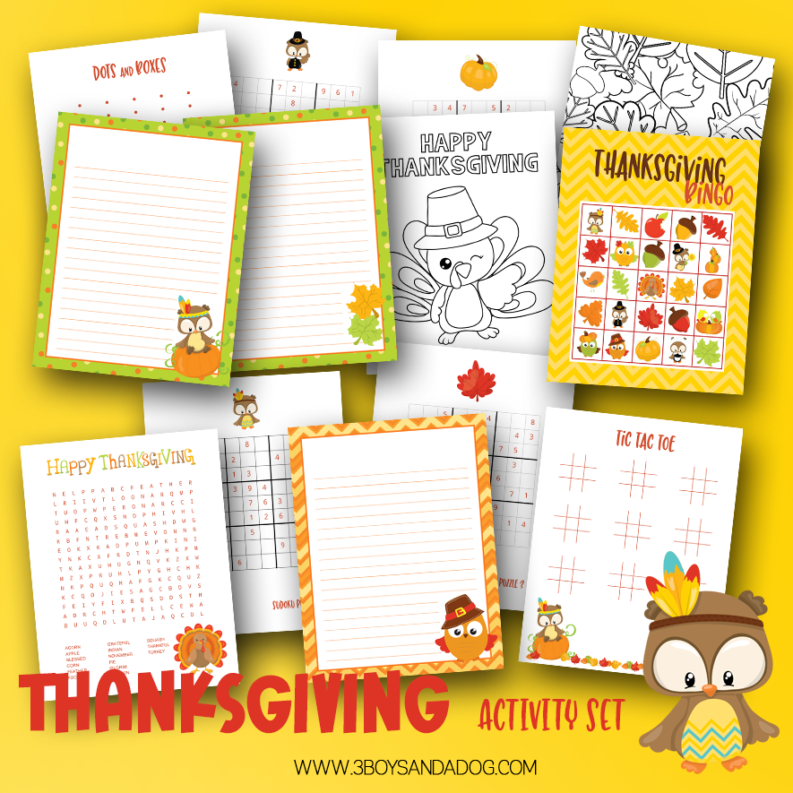 Image for Thanksgiving Printable Activity Set