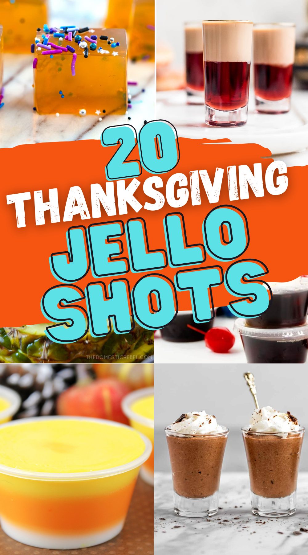 a collage of jello shots for Thanksgiving