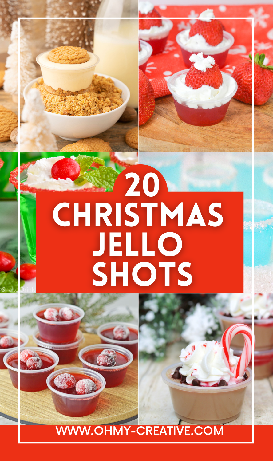 20 creative Christmas jello shots in holiday flavors.