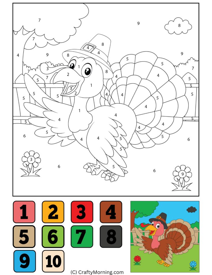 Image for Thanksgiving Color by Number 