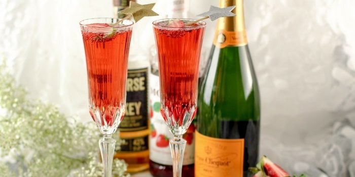 Image for Strawberry Whiskey Champagne Cocktail