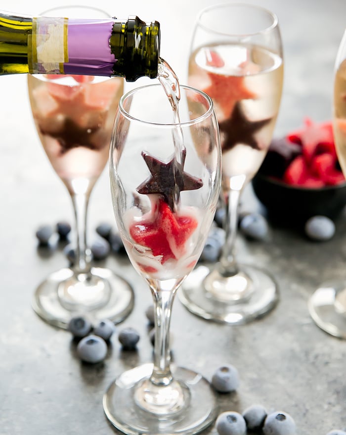 Image for Champagne Cocktails with Festive Fruit Ice