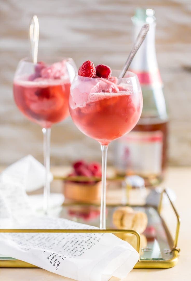 Image for Raspberry Sorbet Pink Champagne Floats Recipe