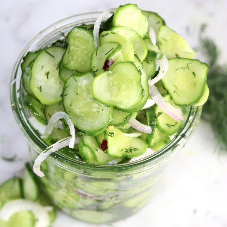 Image for Cucumber Onion Salad {Sweet Vinegar Dressing}