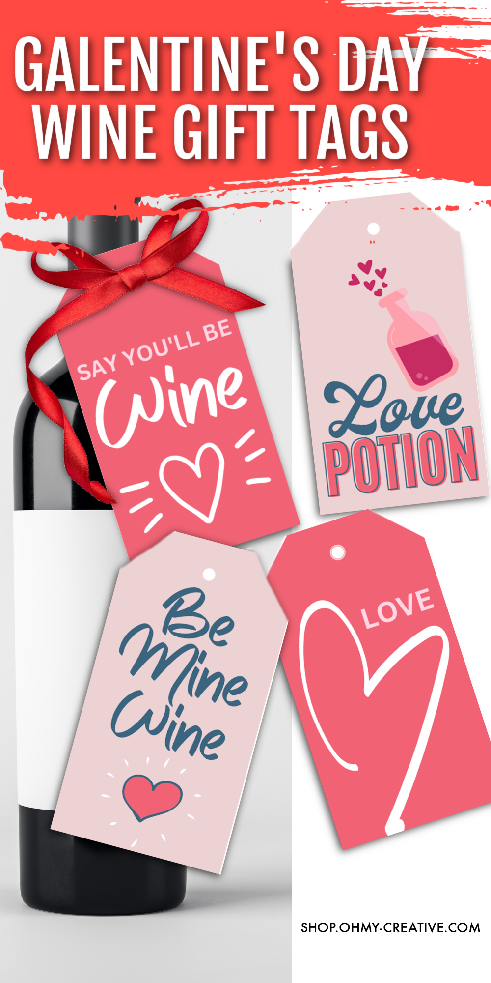 printable Galentine's Day gift tags for your gal girlfriends.