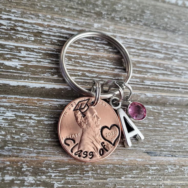Image for Personalized Gift Graduation Penny Keychain
