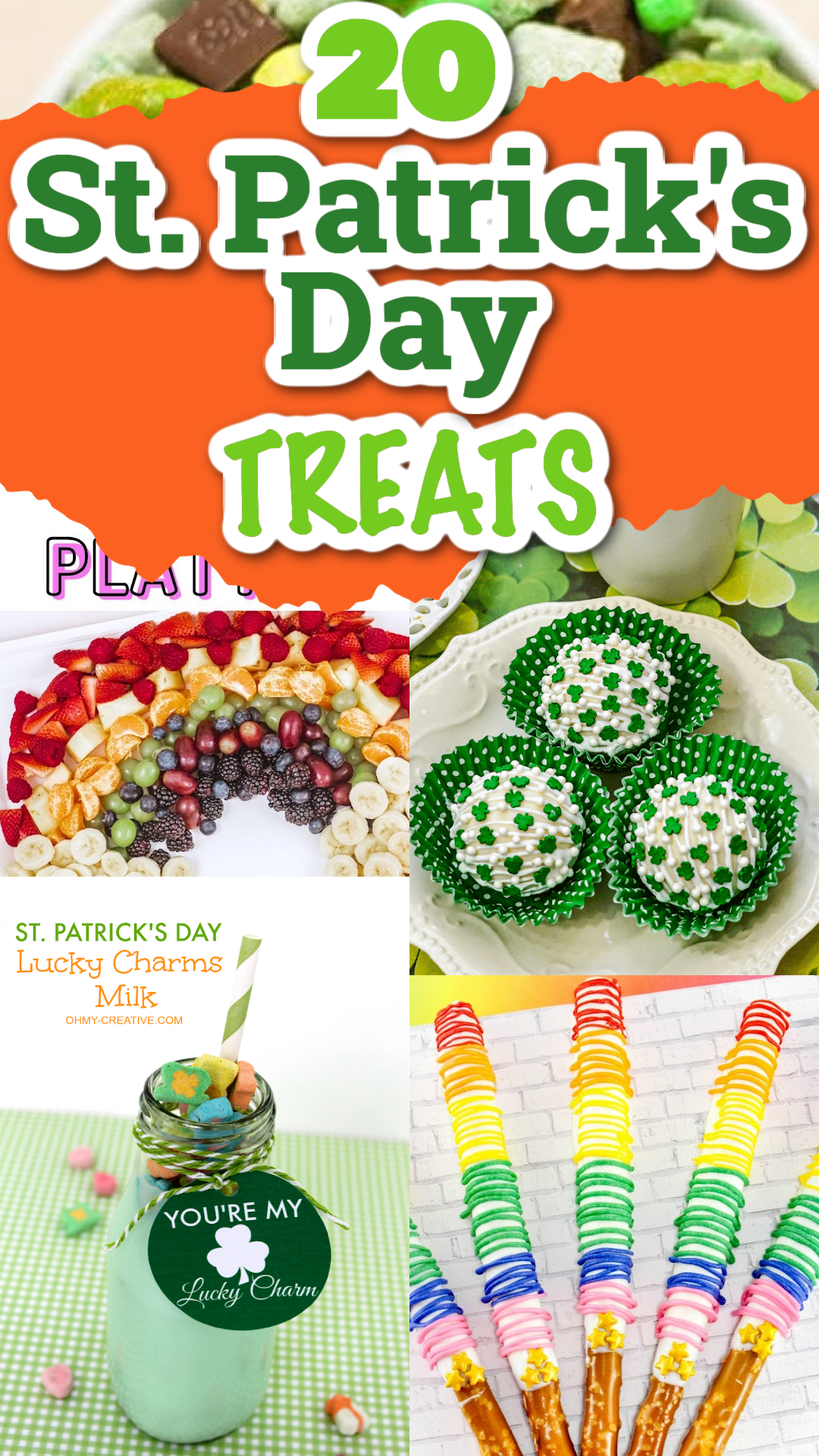 A pin image collage of St. Patrick's Day treats
