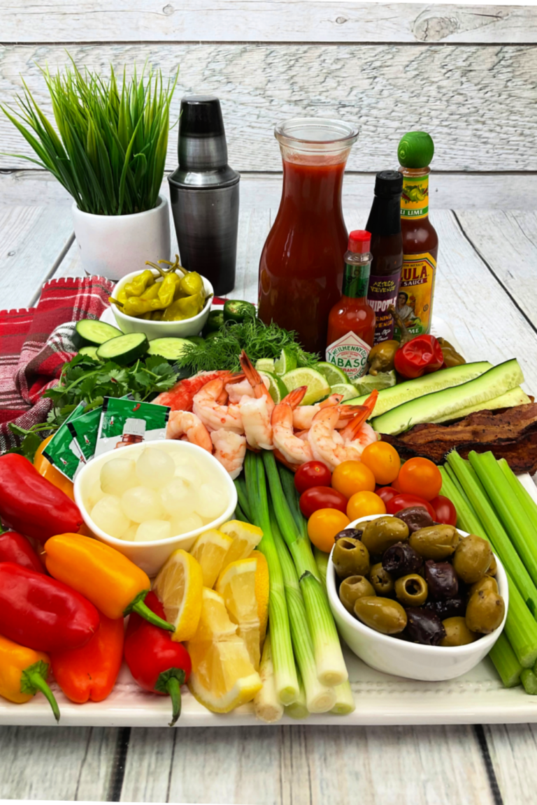 Easy Bloody Mary Charcuterie Board For Brunch - Oh My Creative