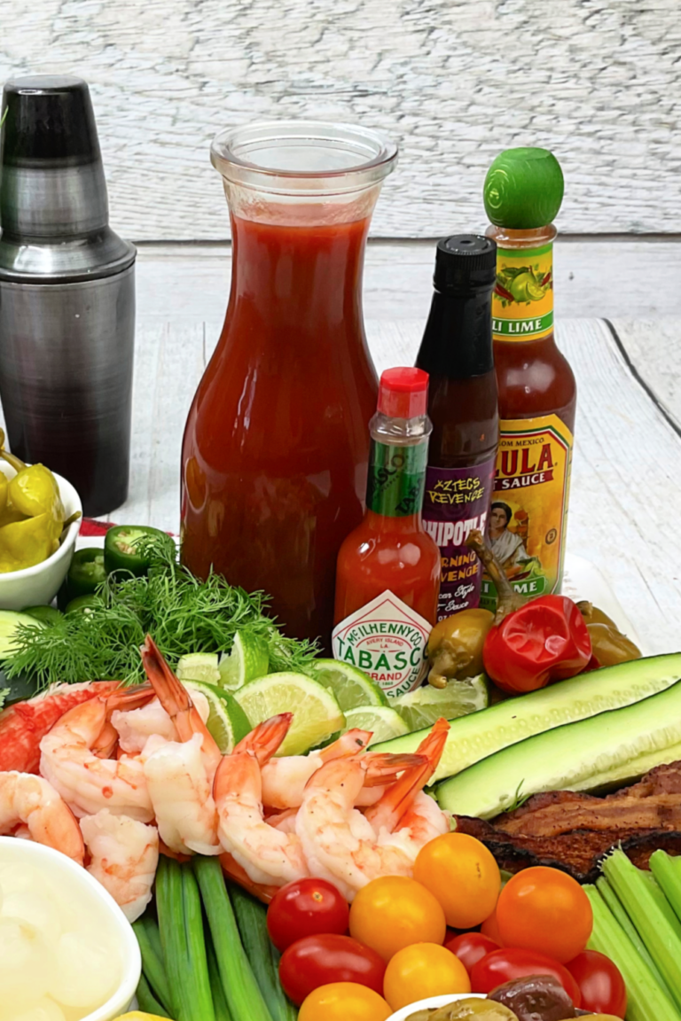 Easy Bloody Mary Charcuterie Board For Brunch - Oh My Creative