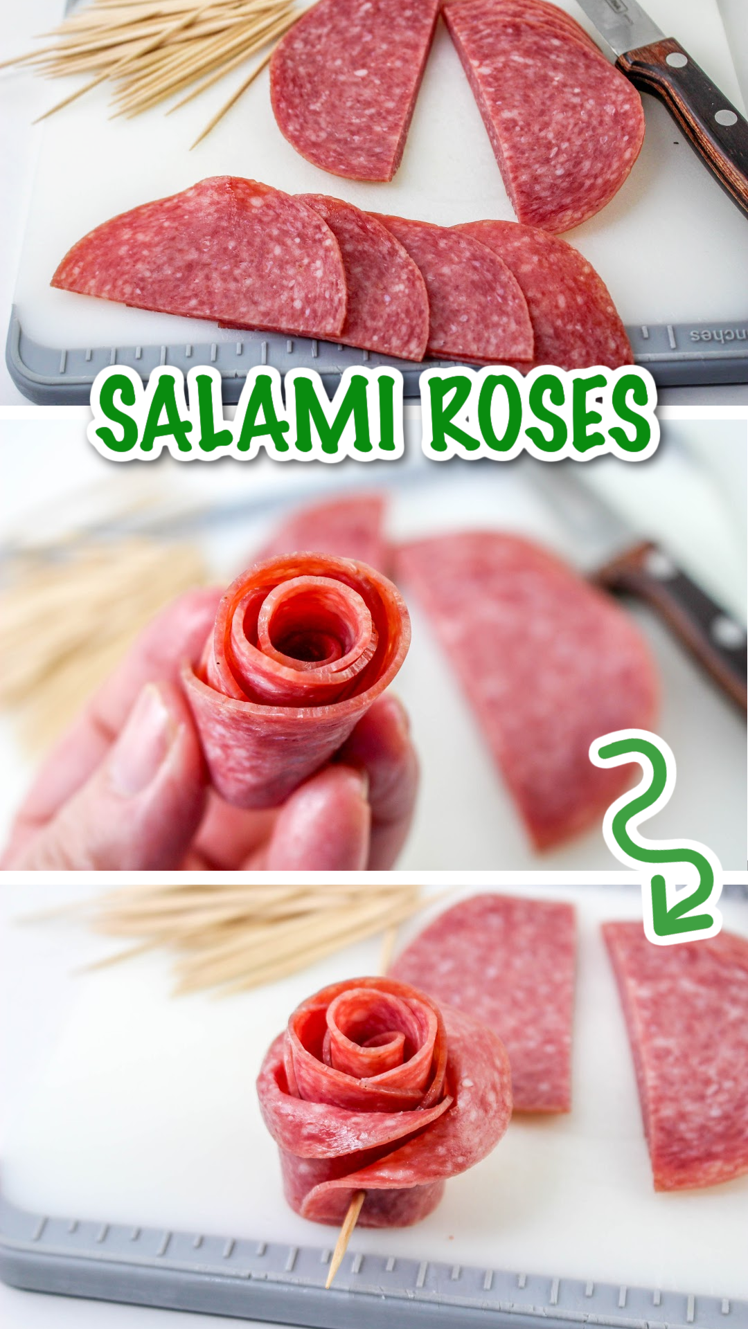 how to make a salami rose step by step
