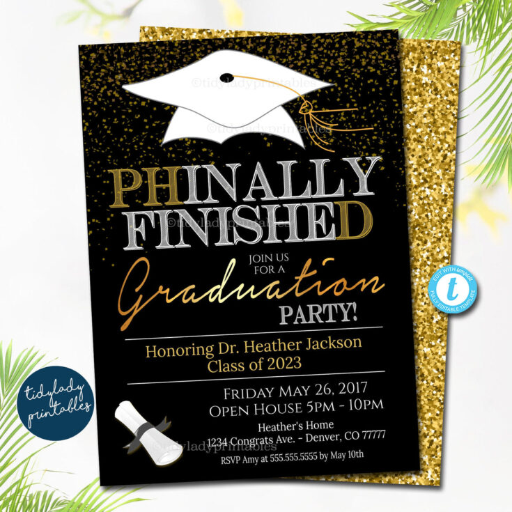 Image for Editable PhD Graduation Invitation