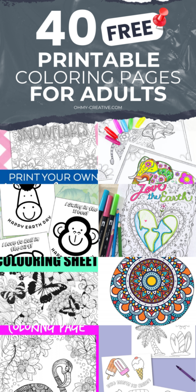 40 Free Printable Coloring Pages for Adults - Oh My Creative