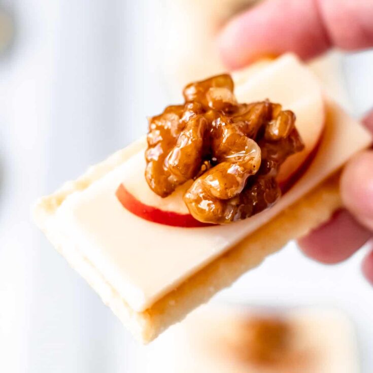 Image for Cheese Crackers with Apples and Honey Walnuts
