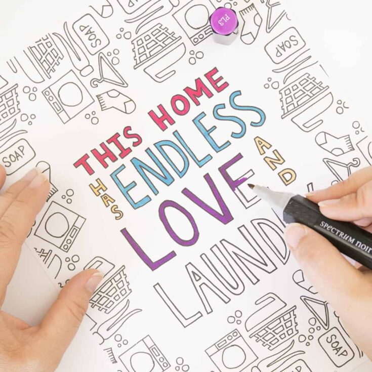 Image for Love and Laundry Coloring Page