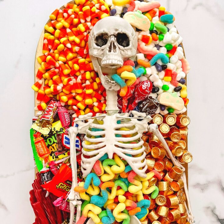 Image for Skeleton and Candy Charcuterie Board
