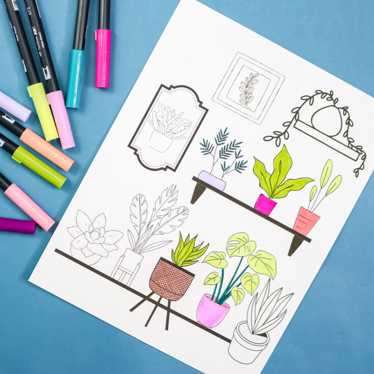 Image for Plant Coloring Page Perfect for Adults