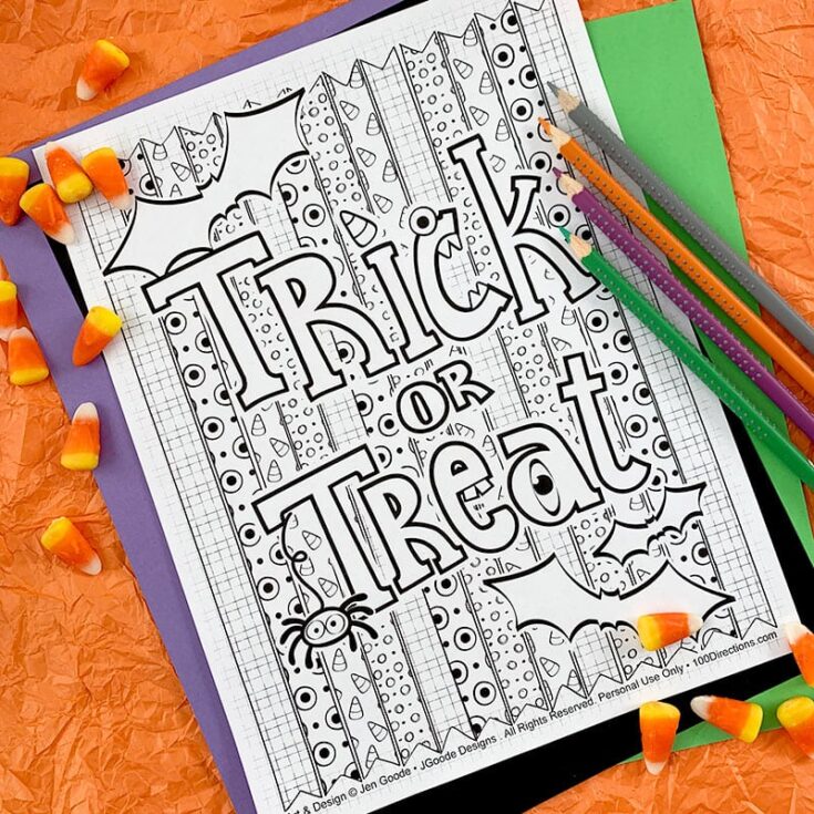 Image for Trick-or-Treat Halloween Coloring Page