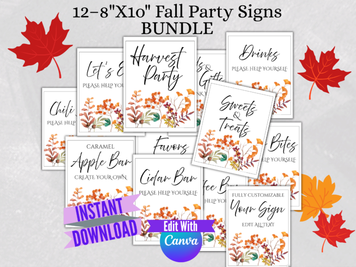 Image for Autumn Party Sign Printables