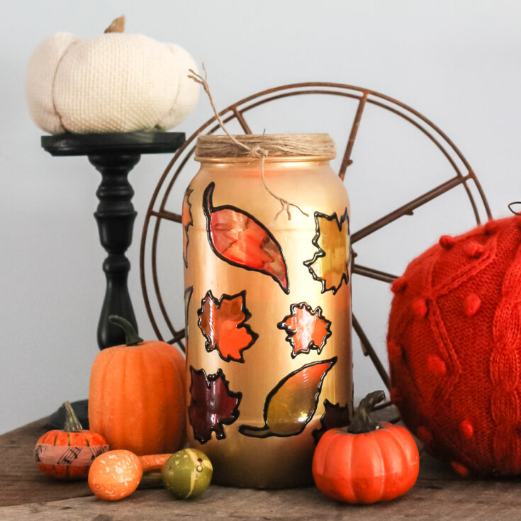 Image for Glorious Gold Vinyl Mason Jar Candle Holder 