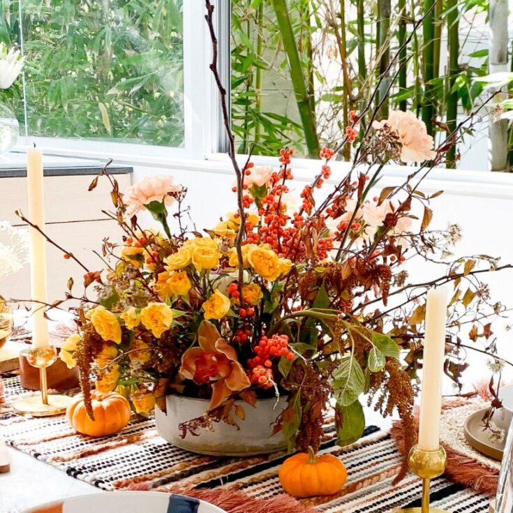 Image for How to Make a DIY Floral Centerpiece For Thanksgiving