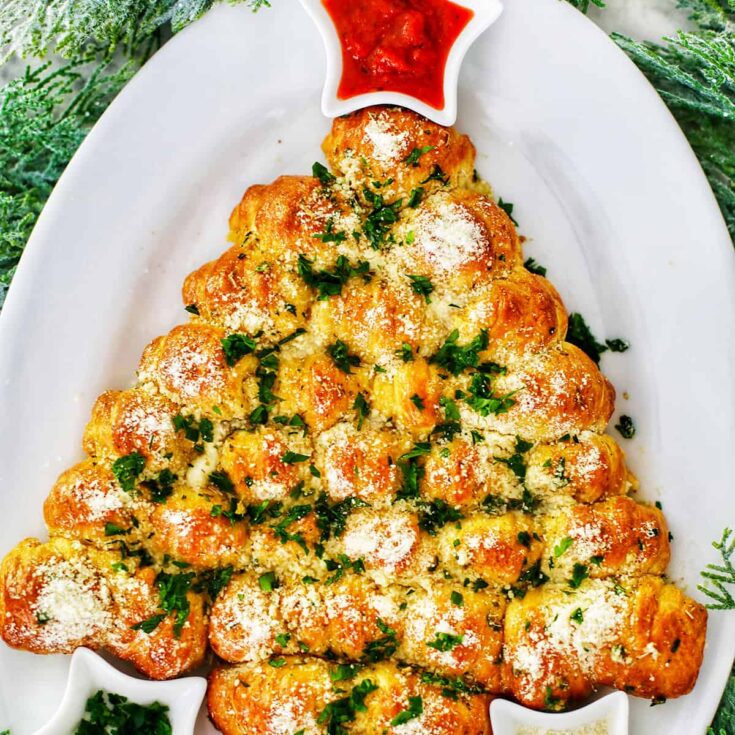 Image for Easy Christmas Tree Pull-Apart Bread Recipe