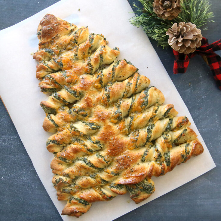 Image for Christmas Tree Spinach Dip Breadsticks