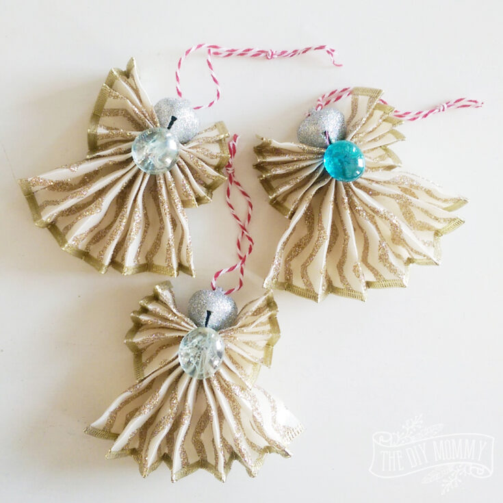 Image for Christmas Angel Ornament out of Wired Ribbon 