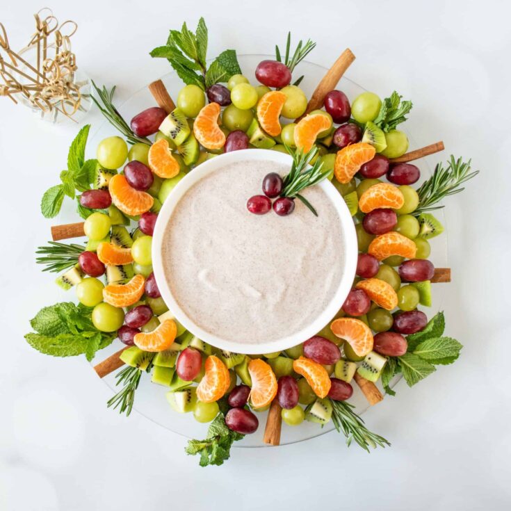 Image for Christmas Fruit Tray with Cinnamon Yogurt Dip