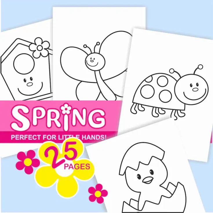 Image for Printable Spring Coloring Pages for Kids, Toddlers, Preschoolers