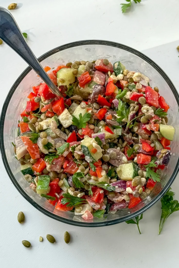 Image for 10-Minute Lentil Salad with Nooch Dressing {High Protein}