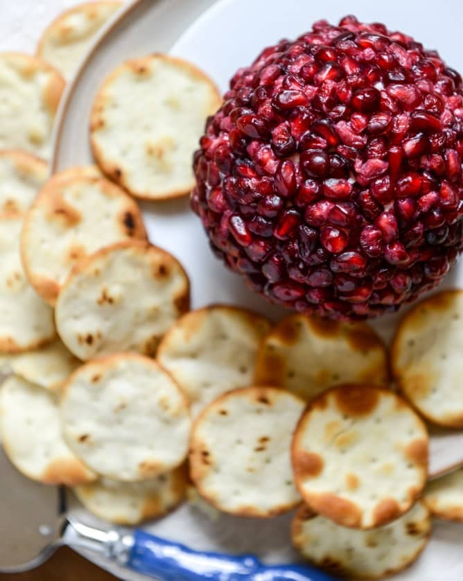 Image for Pomegranate Cheddar, Toasted Almond and Crispy Sage Cheeseball