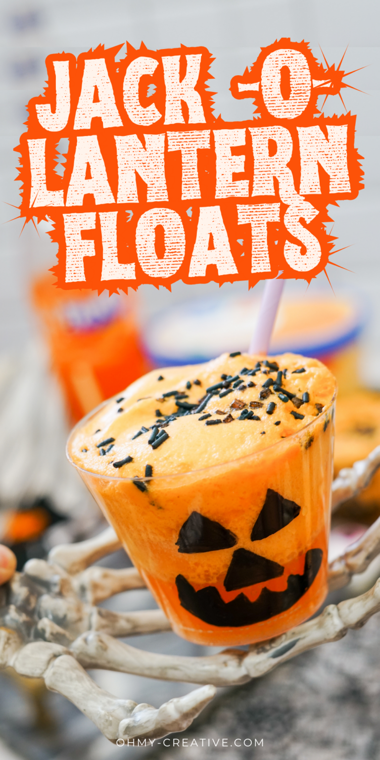 An image of Jack-O-Lantern Floats that kids and adults will love sipping!