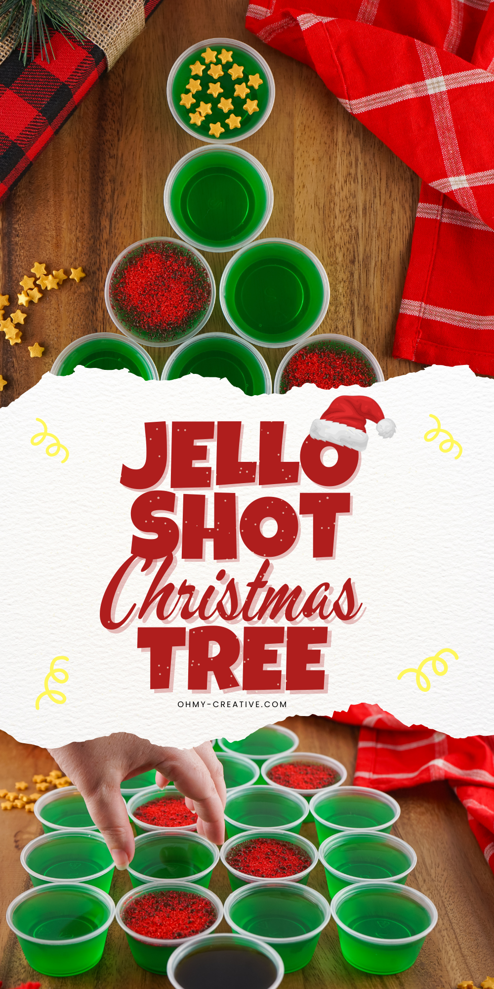 An image of Jello Shot Christmas Tree, you can make this Christmas!