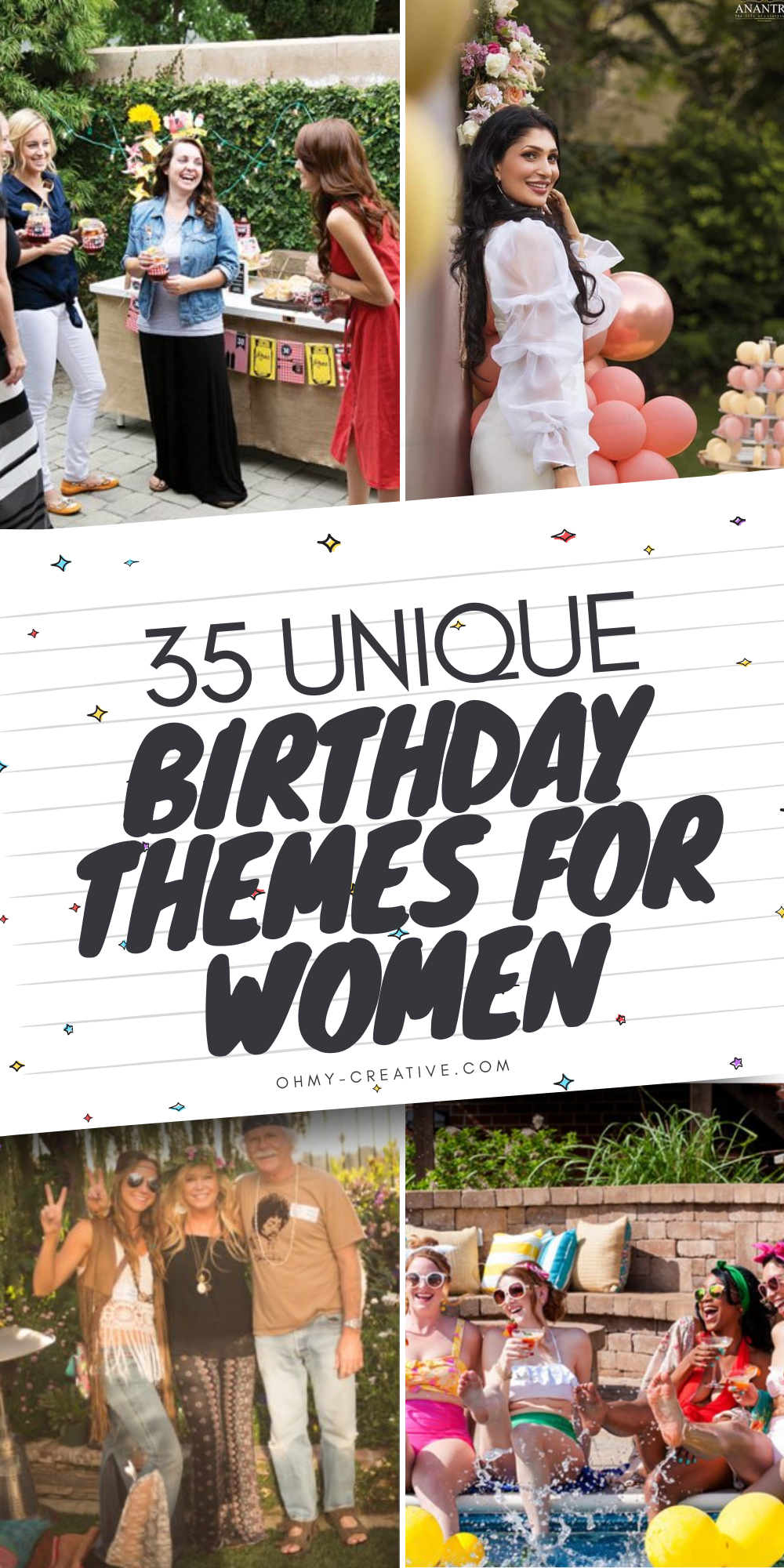A collage image of Birthday Themes for Women that can inspire a celebration filled with joy!
