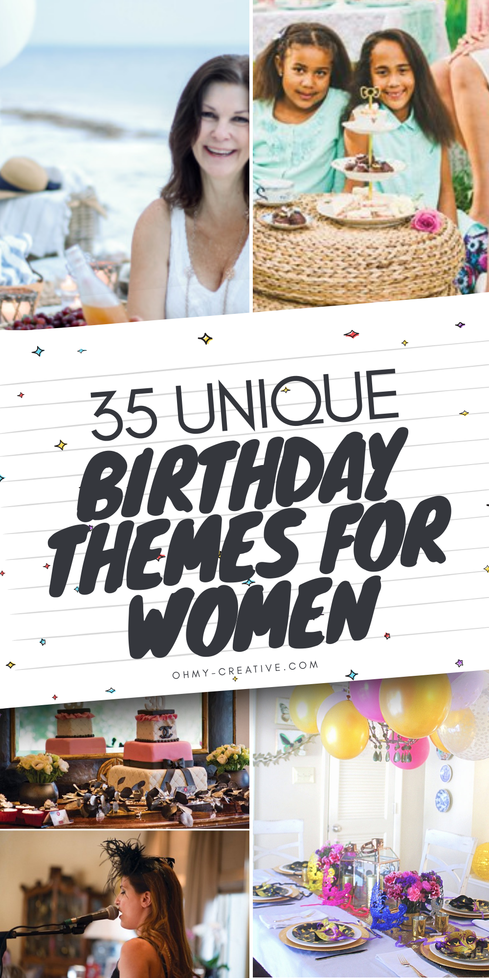 A collage image of Birthday Themes for Women that can inspire a celebration filled with joy!