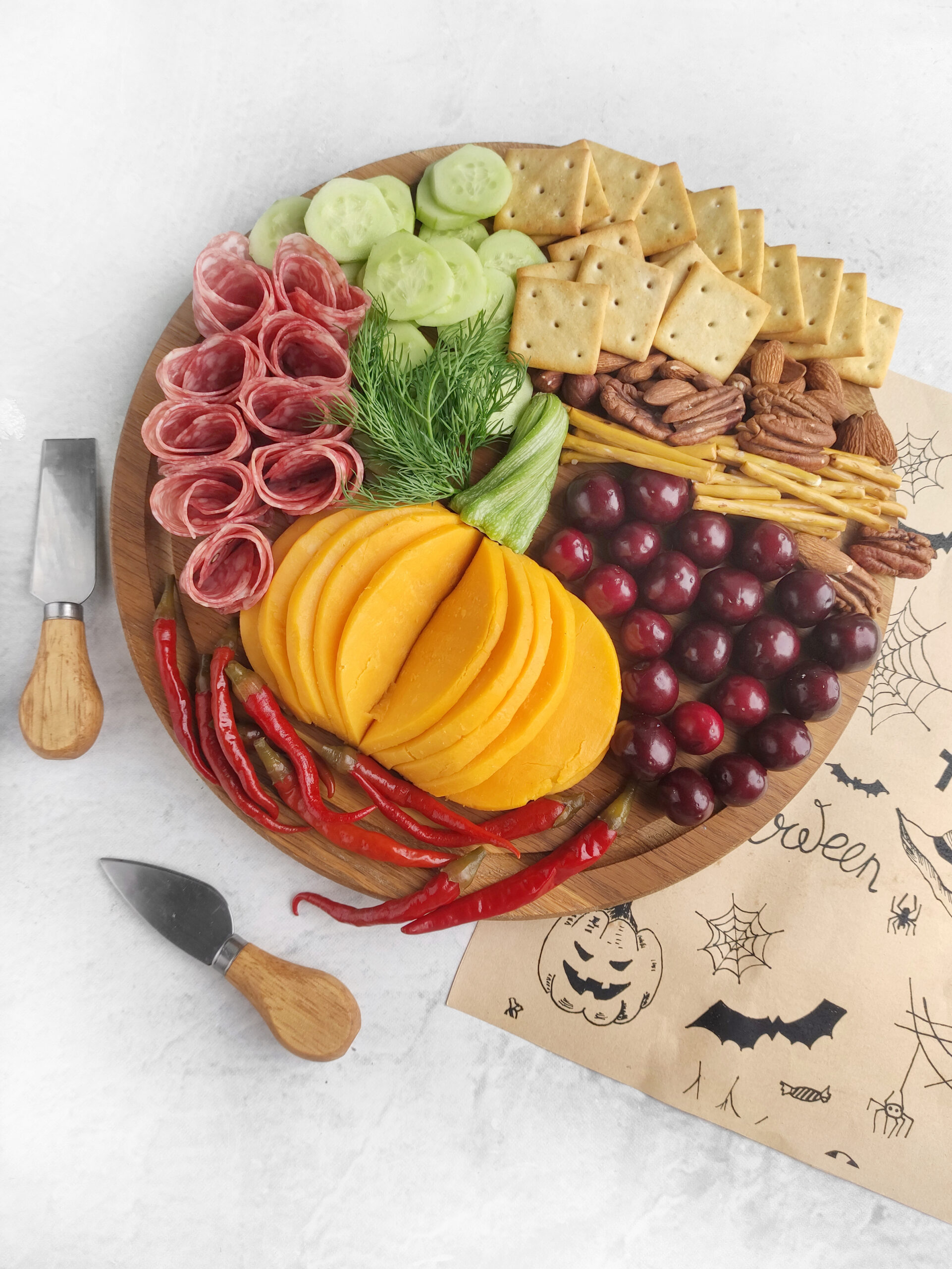 An image of Pumpkin Charcuterie Board.