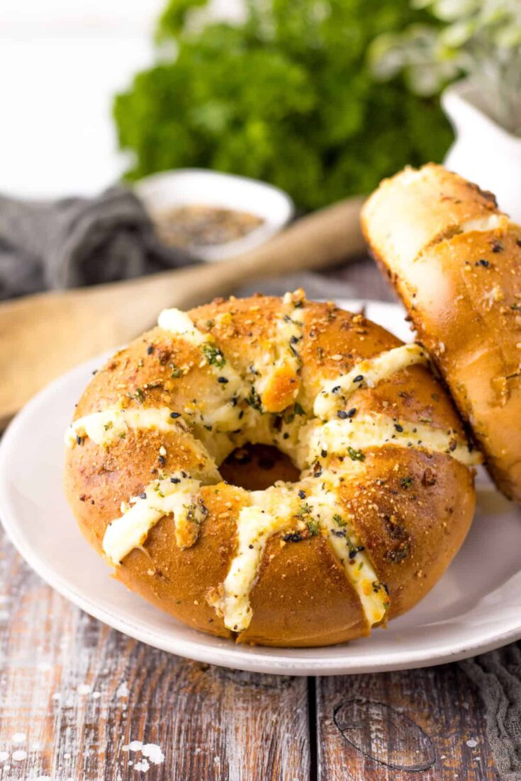 Image for Stuffed Bagels - filled with cream cheese and a delicious garlic butter spread.