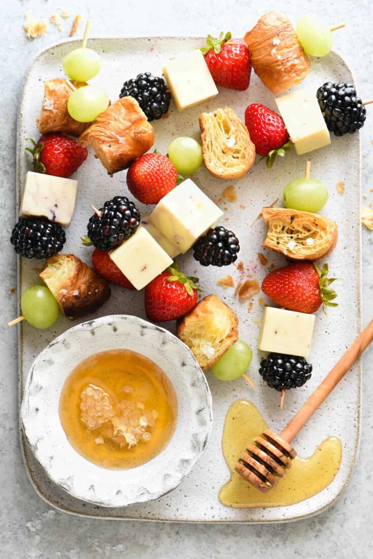 Image for Fruit and Cheese Kabobs with Croissant Croutons